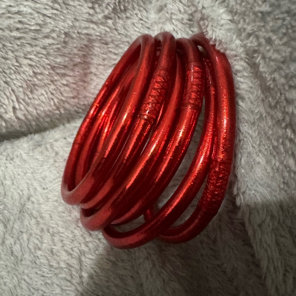 Budhagirl Crimson All weather bangles 6 bangle set